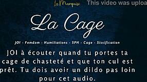 Femdom Caged Anal Jerk Off Instructions in La Cage