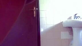 Petite ebony amateur masturbates in wet bathtub to squirting orgasm and pussy creaming