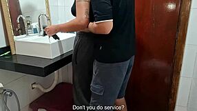 Black Maid Caught In Bathroom Gets Blackmailed By Boss While Wife Sunbathes Outside