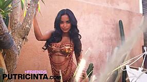 I love how this horny Asian babe Putri Cinta flaunts her huge brown tits and tight pussy