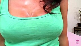 This tattooed guy who's into feet casually hooks up with a busty brunette wearing heels for some intense action.