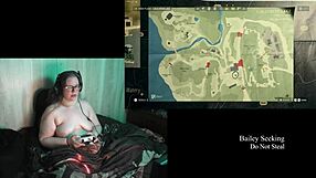 naked alan wake 2 play through part 19 with bbw brunette in glasses showing big natural tits!