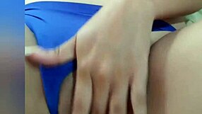 damn that music drowns out her moans but this skinny latina touches her pink vagina so hot 😈