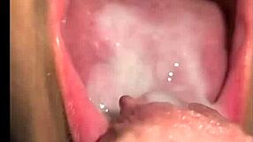 colombiana sabrinafoxy starts week with subtle blowjob on boyfriend, swallowing warm cum in mouth