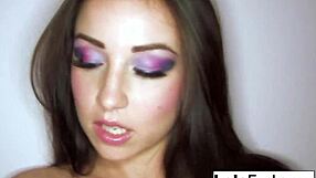 i love how sexy lola foxx touches her small tits and pussy in this hot solo compilation