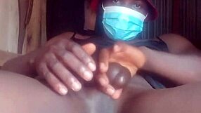 look at kenyan shemale sexyjayla254 shooting her big load