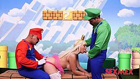 Sexmex Princess Peech Rewards The Bros With Big Tits Blowjob And Quickie Fucking Emily Thorne