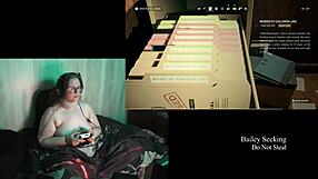 naked alan wake 2 play through part 19 with bbw brunette in glasses showing big natural tits!