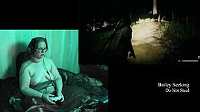 naked alan wake 2 play through part 19 with bbw brunette in glasses showing big natural tits!