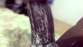 huge thick black dick guy creams his throat toy in a sneaky solo masturbation session preview