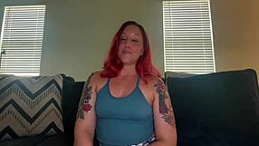 Athletic babe Scarlett Peach bends over on casting couch for deepthroat blowjob and missionary sex with big black cock.