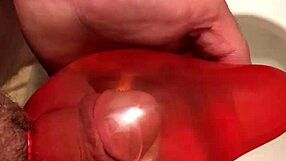 hey, check out this condom thing with some piss action in a casual way