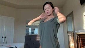 Oh yeah, check out these huge fake tits teasing that shaved pussy