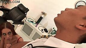 Lingerie-clad nurses Emma Butt and Kerry Louise get double penetrated by two hung doctors in the hospital, moaning through every thrust in 4K.