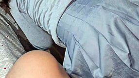 Teasing Views of a Big Ass under Skirt as Stepsister Bends Over in Upskirt Masturbation Scene