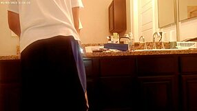 In the bathroom, someone was handling general tidying up as part of house chore work