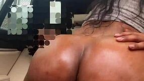 Curvy ebony milf with big ass hints at riding massive black cock in the car