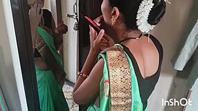 Hey, check out my village bhabhi Shivani teasing in that sexy green saree during our first time