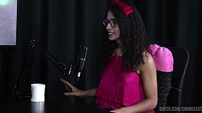 subtle hints of glamour in lingerie as transsexual tifany rocha explores swing cast moments on sheer red