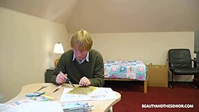 geeky grandpa gets horny teen 18+ wet for him with blonde blowjob and old young daddy farting in tanned babe