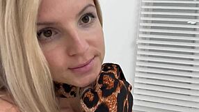 Catwoman cosplay with horny 18yo blonde teen in costume doing skinny solo on webcam