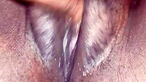 Chubby Black Milf with Big Shaved Pussy Lips Gets Creampie in Homemade POV