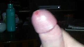 Jerking off to tranny porn hints at solo cumshot fun