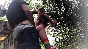 Outdoor Anal Pounding For Redhead Sex Doll's Tight Ass In Public Action!