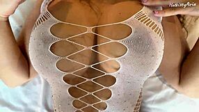 Busty blonde latina slut shows big natural tits in dorm for quick creampie sex