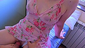 stepsis no penetration please but accidental sex from pussy rub in her sexy dress makes cock cum fast