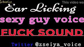 Asian Japanese Guy Licking Ears with Sexy Fuck Sounds in ASMR