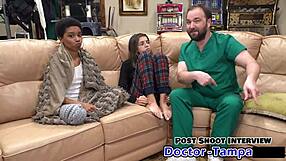 Dr Tampa performs the procedure on long-haired beauty Aria Nicole backstage in Florida