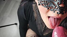 Amateur milf Millie Fox swallows huge cum load after doggystyle blowjob facial