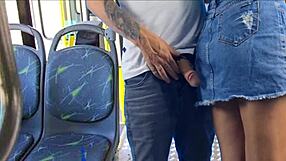 Young student gets groped and intimately engaged on the bus in public