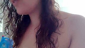 the milf starts stripping down completely naked while she cleans up the entire house step by step