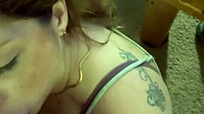 Sexy blonde milf wife deepthroats husband's huge cock in homemade pov until facial cumshot. She swallows every drop.