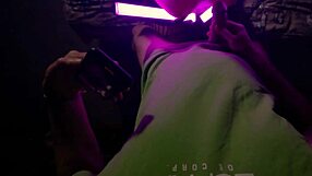 Catwoman's depraved night adventure with big cock blowjob in fishnets gloves and cum on tits!