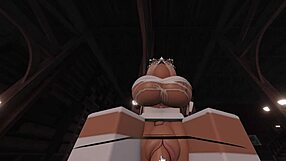 Blonde takes huge monster cock in her big ass and tits