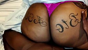 the amateur brunette bbw takes big black cock deep in her big ass for gaping anal action. she moans as he fucks her bareback hard.