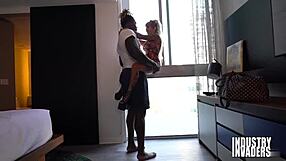 Can Petite Slut with Big Tits Handle Deepthroat and Facial from Huge Black Cock Outdoors?