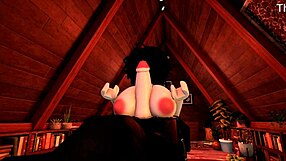 My best friend caught me masturbating and she ended up titty fucking me instead~