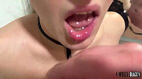 while the husband drinks coffee, his wife rides her friend's fist and cock in the bathroom for a creampie dump