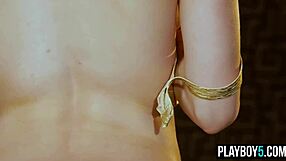 Adorable Teen Model Strips Down to Reveal Big Natural Tits in a Horny Solo Session Paired with Playboy Vibes