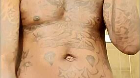 Couldn't get hard so came on soft gummy worm for tattoo cumshot!