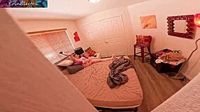 Caught peeping on curvy blonde stepmom who lets you masturbate together until creampie cum in pussy