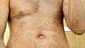 Couldn't get hard so came on soft gummy worm for tattoo cumshot!