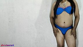 Indian Shemale Crossdressing in Blue Bikini for Part 3