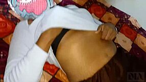 My stepsister gets so horny she begs me to milk her and fuck her hairy pussy hard!