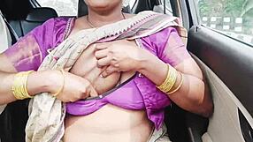 Hey, why don't you join this saree-clad big boobs Indian aunty and her son-in-law on a long drive for some dirty talking fuck?