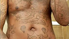 Couldn't get hard so came on soft gummy worm for tattoo cumshot!